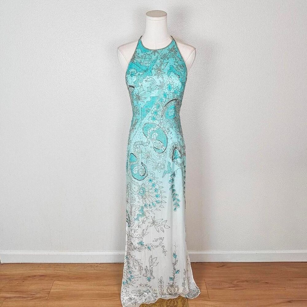 Y2K Silk Ombré Beaded Mermaid Prom Dress